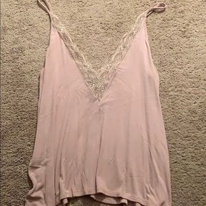 Lace V neck tank top